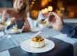 couple enjoying beautifful meal in restaurant