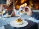 couple enjoying beautifful meal in restaurant