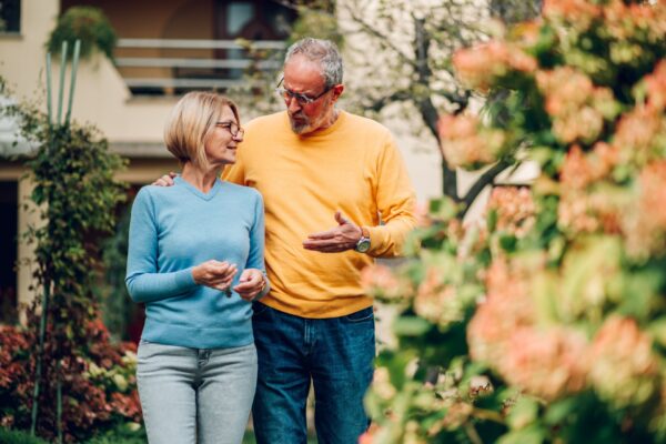 mature couple enjoying a stroll