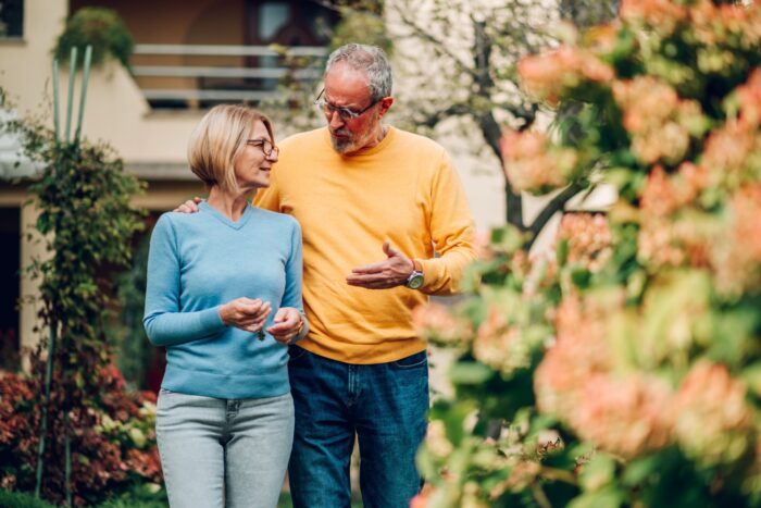 mature couple enjoying a stroll