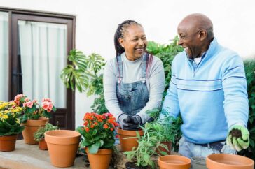 couple gardening